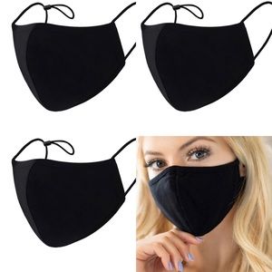 3 for $15 Reusable Black Cotton Face Covering Mask